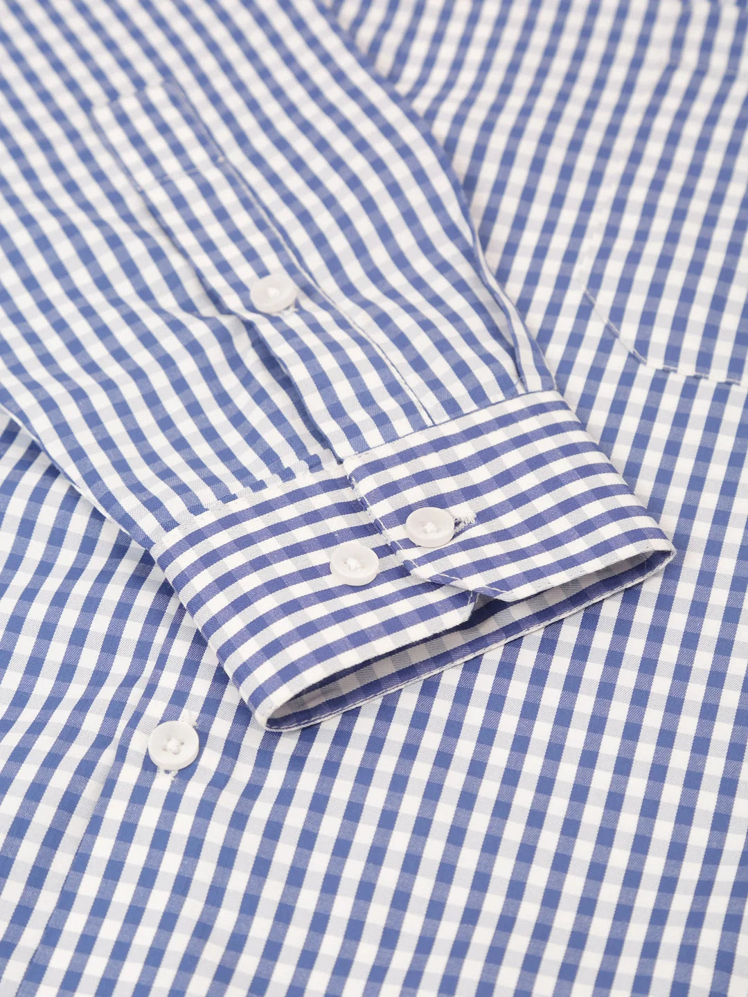 Indian Needle Men's Cotton Checked Formal Shirt - SF-810 Blue