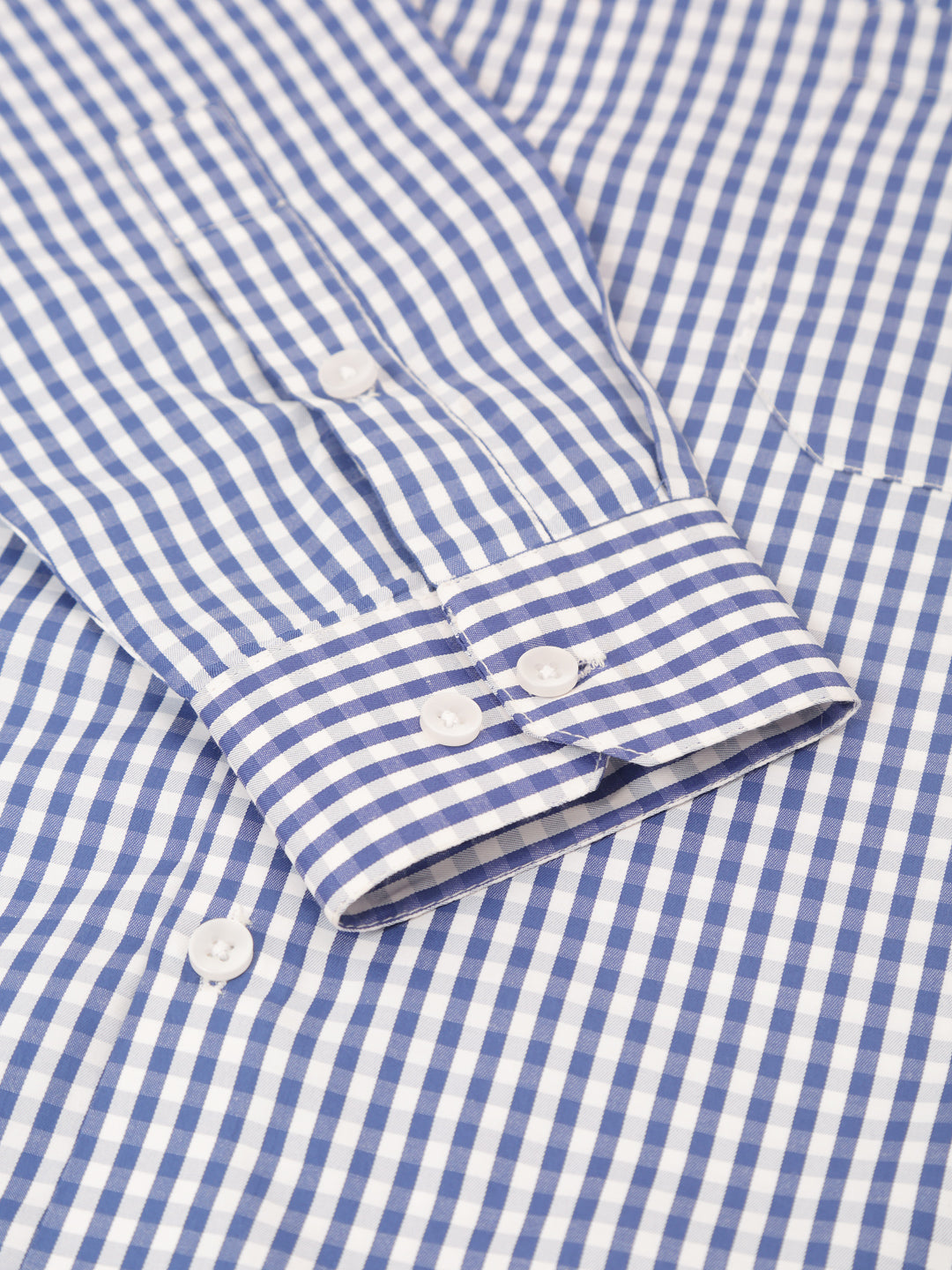 Indian Needle Men's Cotton Checked Formal Shirt - SF-810 Blue