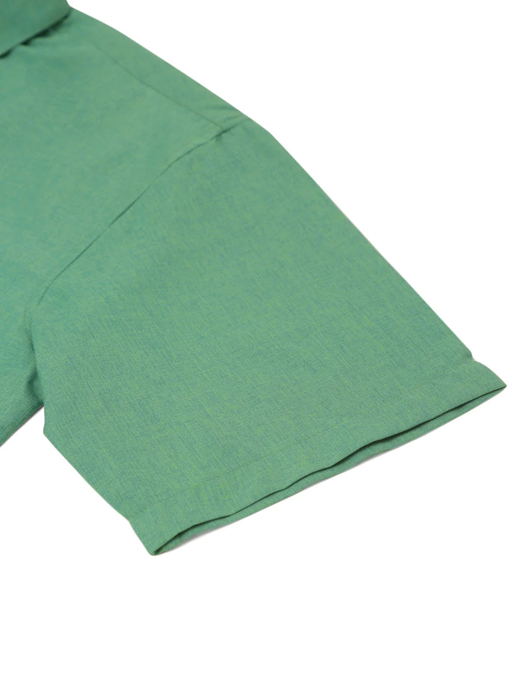 Green Cotton Formal Shirts for Men - Half Sleeve Cotton Shirt