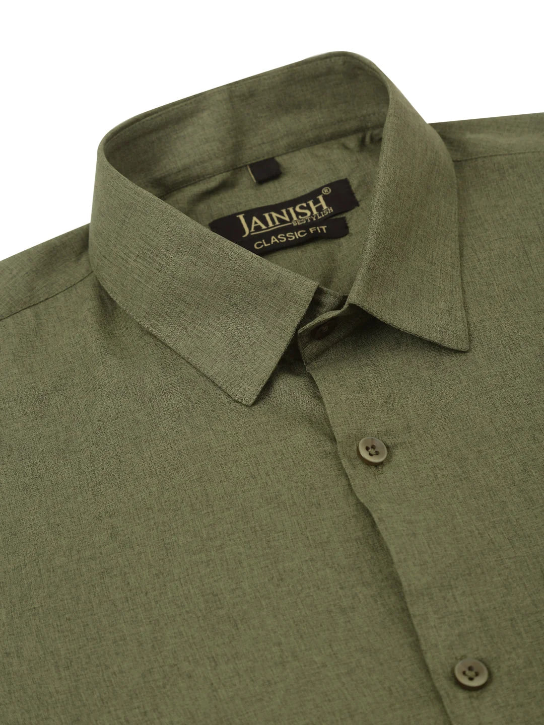 Olive Cotton Formal Shirts for Men - Half Sleeve Cotton Shirt