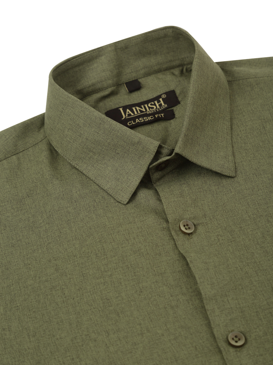 Olive Cotton Formal Shirts for Men - Half Sleeve Cotton Shirt