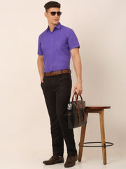Men's Cotton Solid Half Styled Sleeves Formal Shirt-SF-811