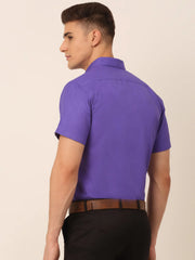 Men's Cotton Solid Half Styled Sleeves Formal Shirt-SF-811