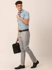 Men's Cotton Checked Half Sleeves Formal Shirts-SF-815