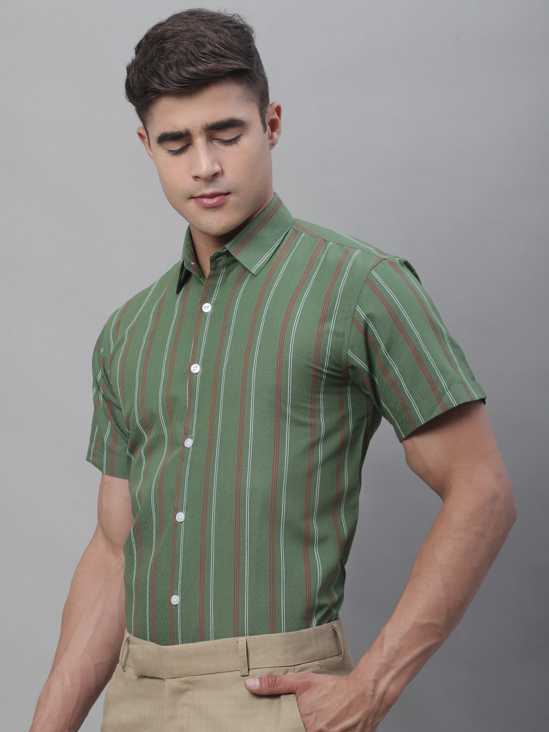 DesiQlo Men Striped Formal Shirt - Multicolor