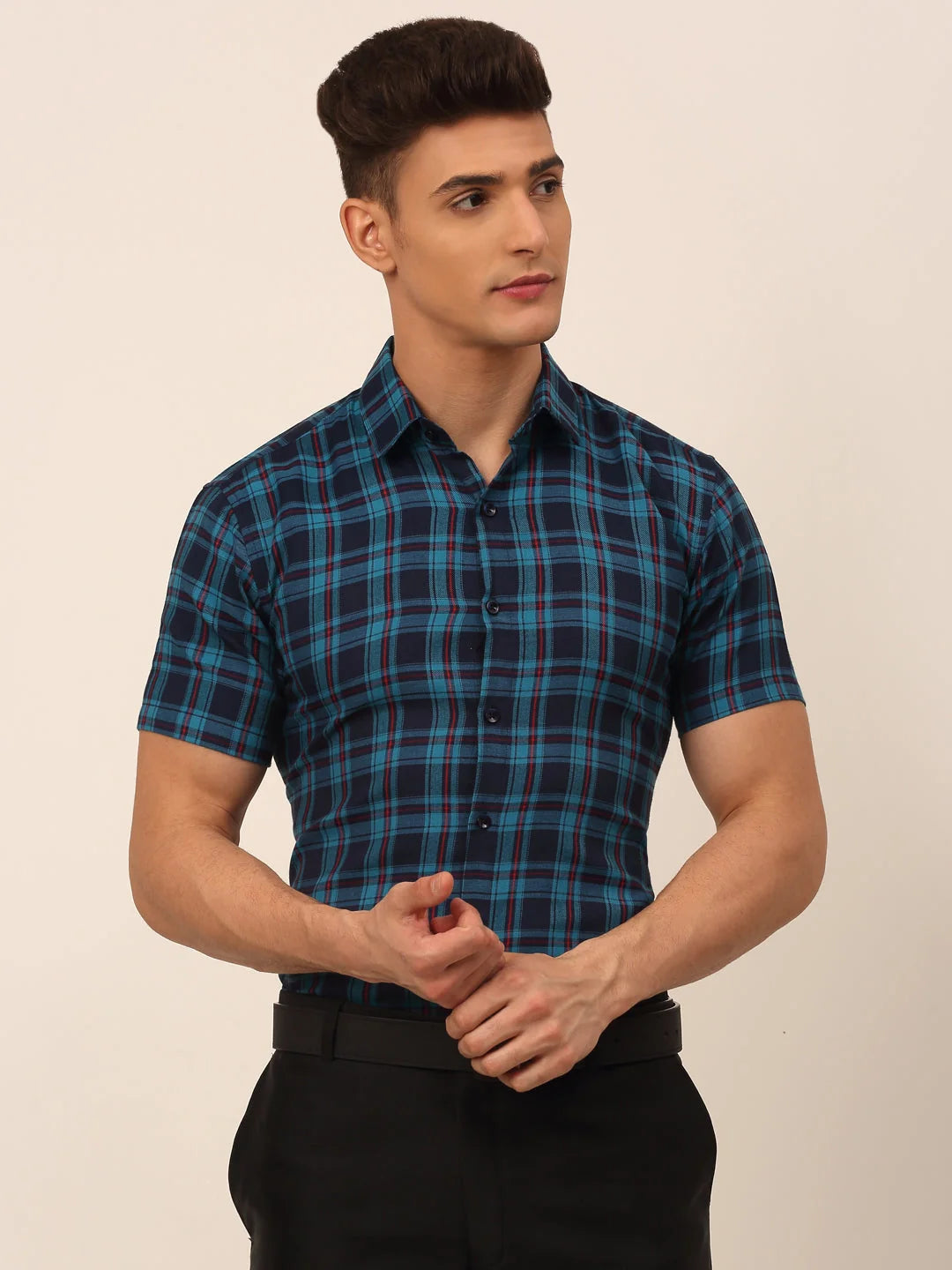 Cotton Checked Half Sleeve Formal Shirts - Modern Mens Style