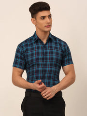 Cotton Checked Half Sleeves Formal Shirts-SF-818
