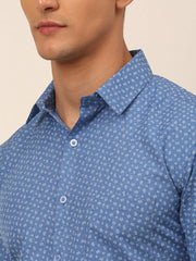 Indian Needle Men's Cotton Printed Formal Shirts-SF-823