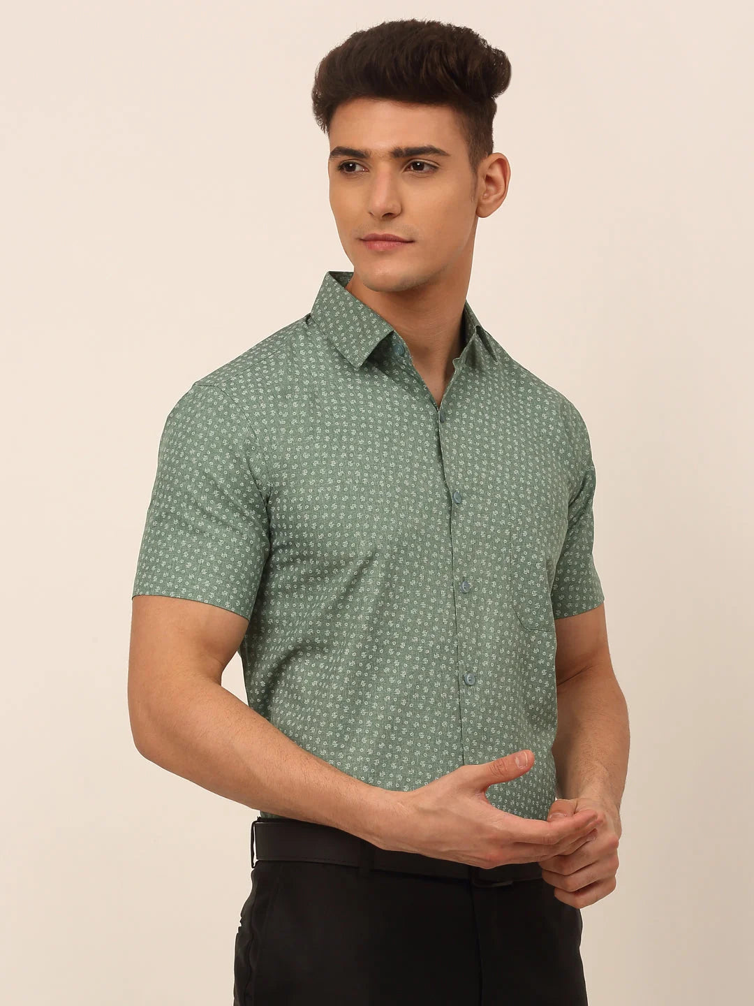 Indian Style Men's Cotton Printed Formal Shirts - Shop Now!