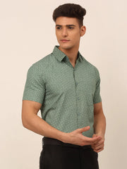 Indian Style Needle Men's Cotton Printed Formal Shirts-SF-823
