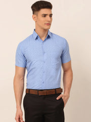 Indian Needle Cotton Printed Formal Shirts-SF-823