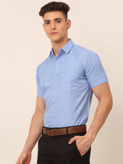 Indian Needle Cotton Printed Formal Shirts-SF-823