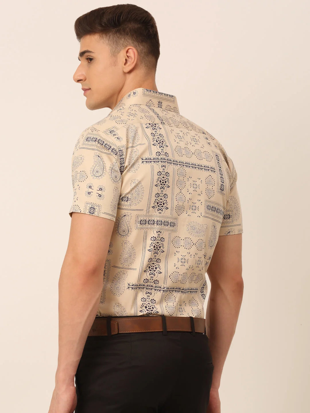 Indian Needle Men's Cotton Printed Formal Shirts - SF-826