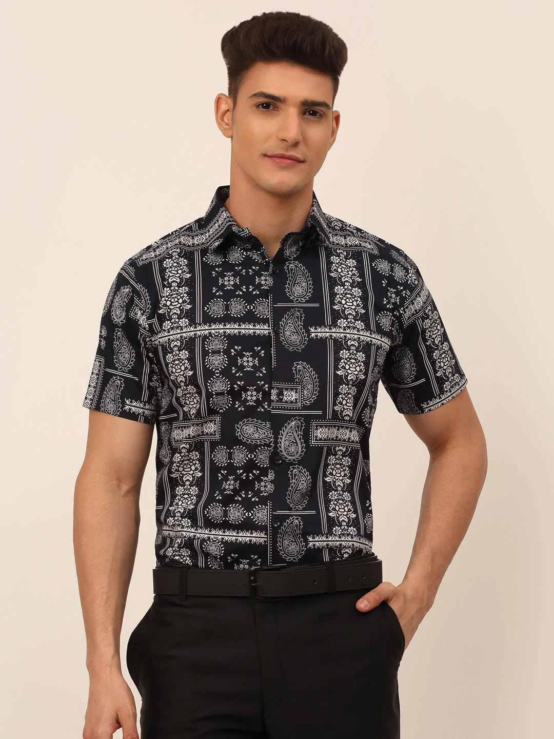 Styled Cotton Printed Formal Shirts - Indian Needle SF-826