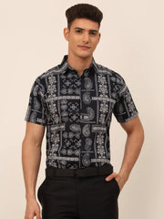 Indian Needle Styled Cotton Printed Formal Shirts-SF-826