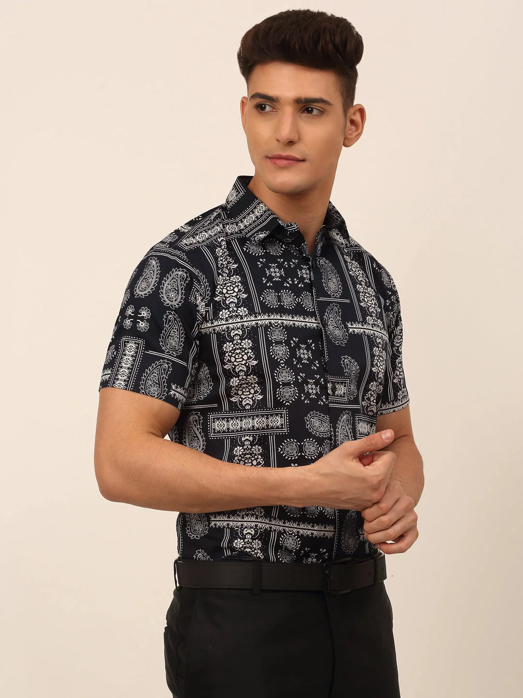 Styled Cotton Printed Formal Shirts - Indian Needle SF-826