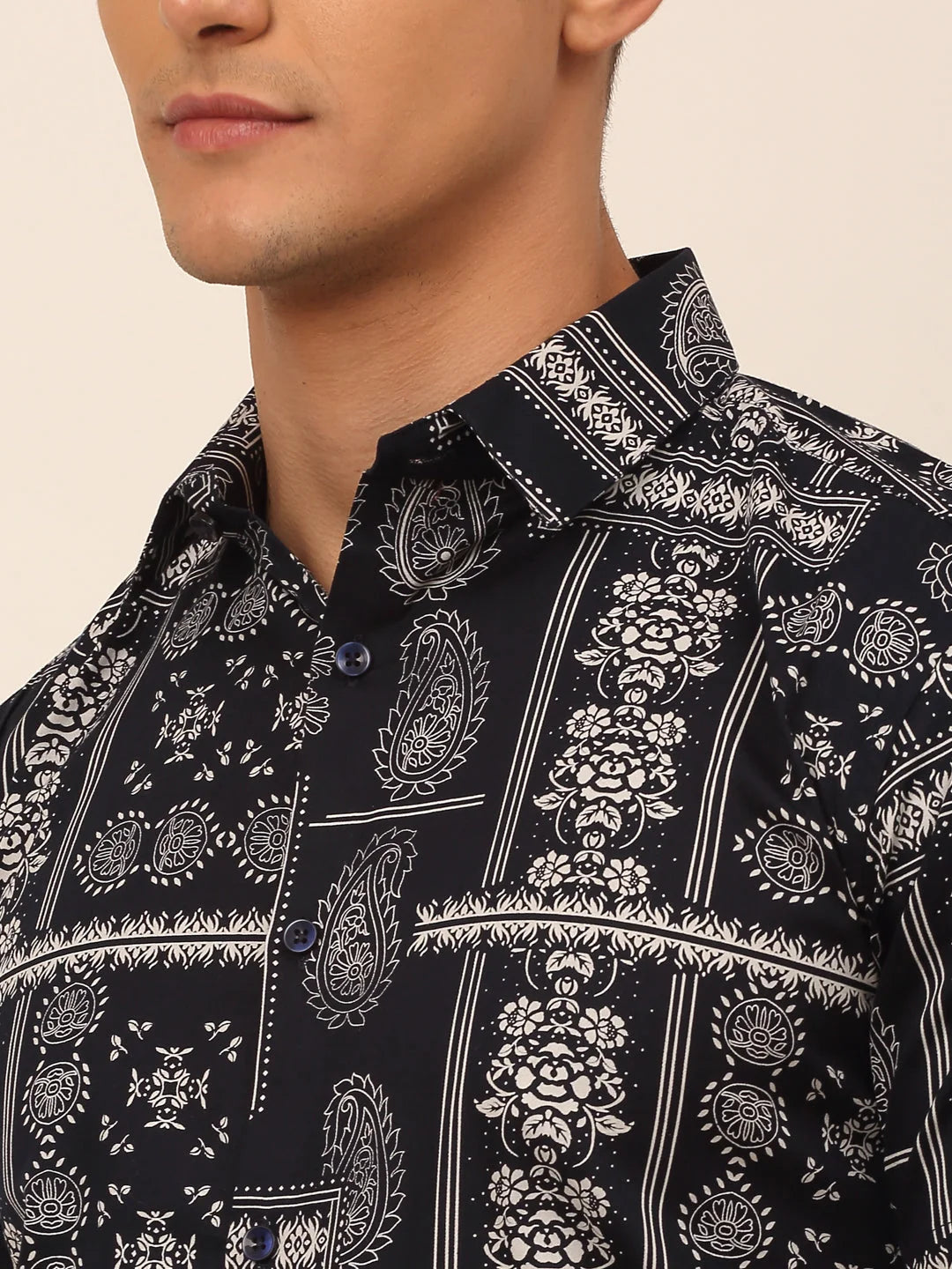 Styled Cotton Printed Formal Shirts - Indian Needle SF-826