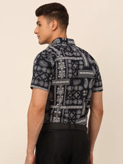 Indian Needle Styled Cotton Printed Formal Shirts-SF-826