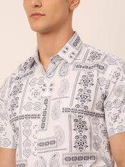 Indian Needle Men Cotton Printed Formal Shirts-SF-826