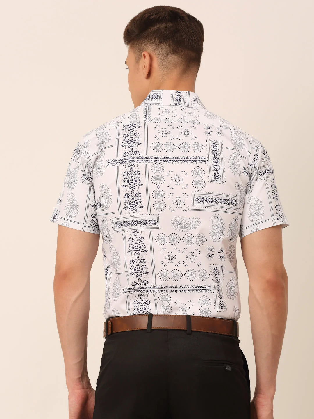 Indian Needle Men Cotton Printed Formal Shirts SF-826