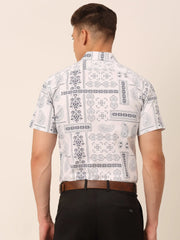 Indian Needle Men Cotton Printed Formal Shirts-SF-826