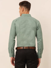 Men Green Classic Printed Formal Shirt-SF-827