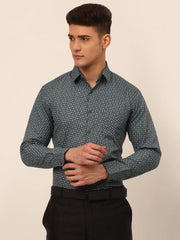 Men Grey Classic Printed Formal Shirt-SF-827