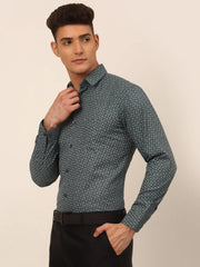 Men Grey Classic Printed Formal Shirt-SF-827