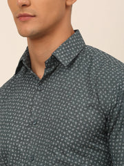 Men Grey Classic Printed Formal Shirt-SF-827