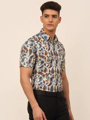 Indian Needle Men's Cotton Printed Formal Shirts-SF-828