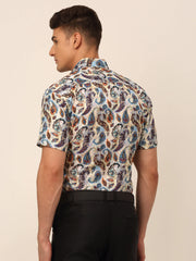 Indian Needle Men's Cotton Printed Formal Shirts-SF-828