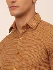 Indian Needle Mens Brought Styled Checked Formal shirts-SF-829
