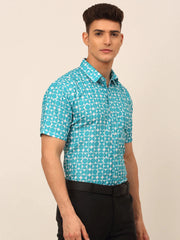 Indian Needle Men's Cotton Printed Formal Shirts-SF-830