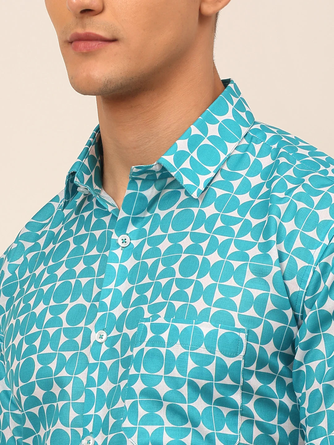 Indian Needle Mens Cotton Printed Formal Shirts - Mens Shirt