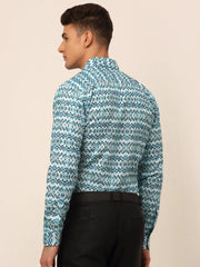 Men's Cotton Printed Formal Shirts-SF-831