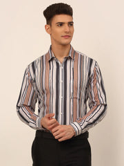 Men's Cotton Striped Formal Shirts-SF-832
