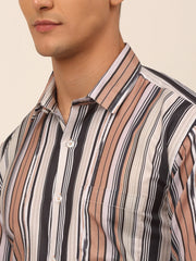 Men's Cotton Striped Formal Shirts-SF-832