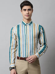 Men Green Classic Striped Formal Shirt-SF-832