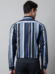 Men Grey Classic Striped Formal Shirt-SF-832