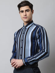 Men Grey Classic Striped Formal Shirt-SF-832