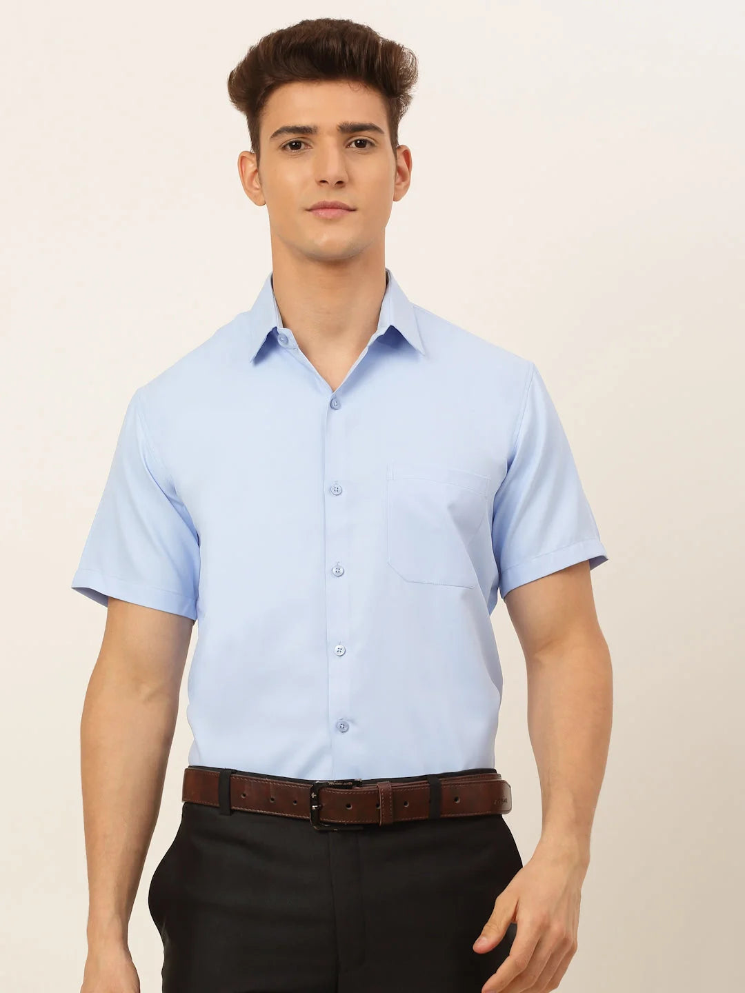 Indian Needle Men's Cotton Solid Formal Styled Shirt-SF-833