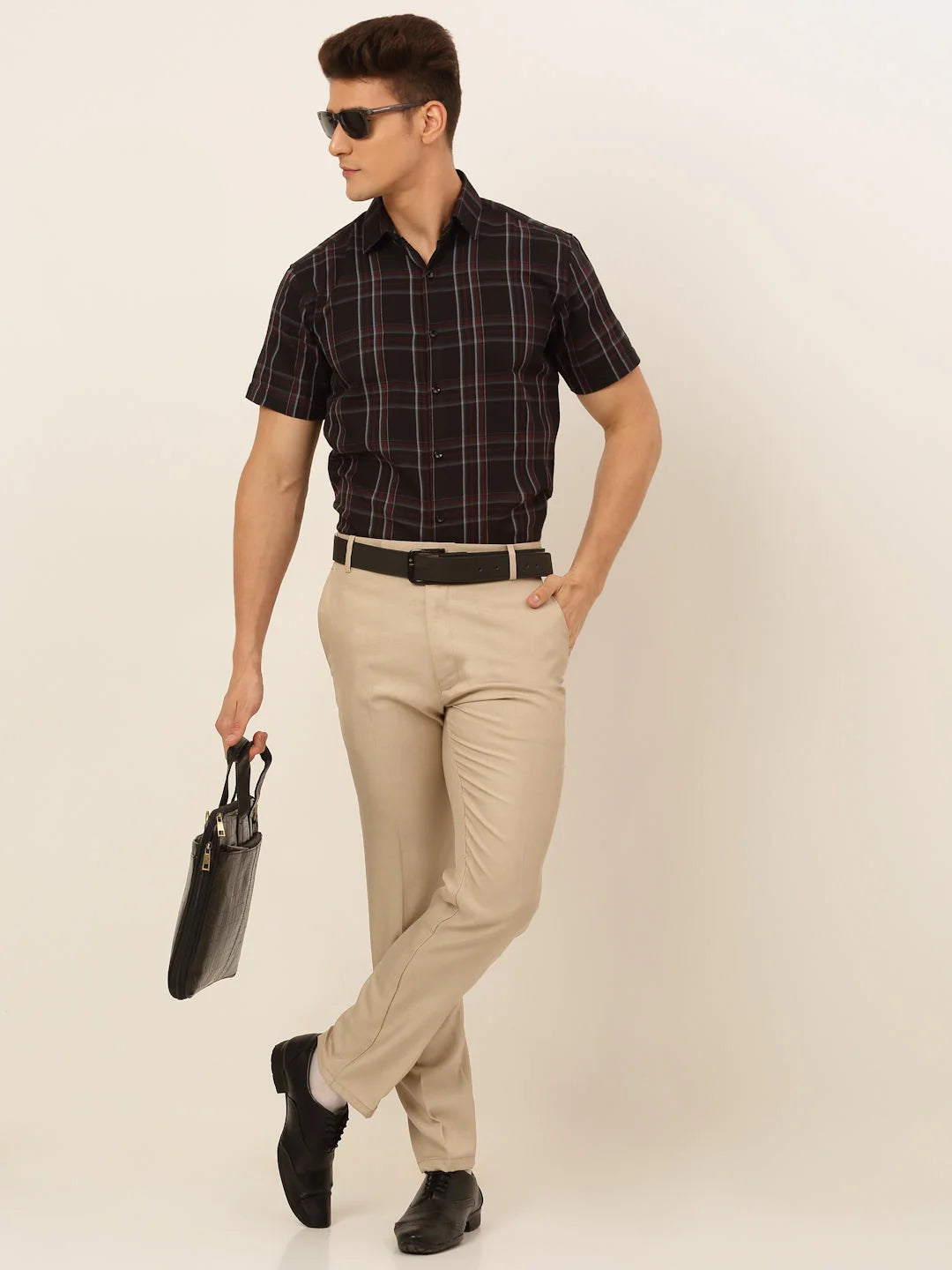 Indian Needle Mens Cotton Checked Formal Shirts - Shop Now!