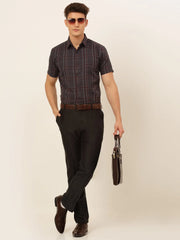 Indian Needle Quality Men's Cotton Checked Formal Shirts-SF-834