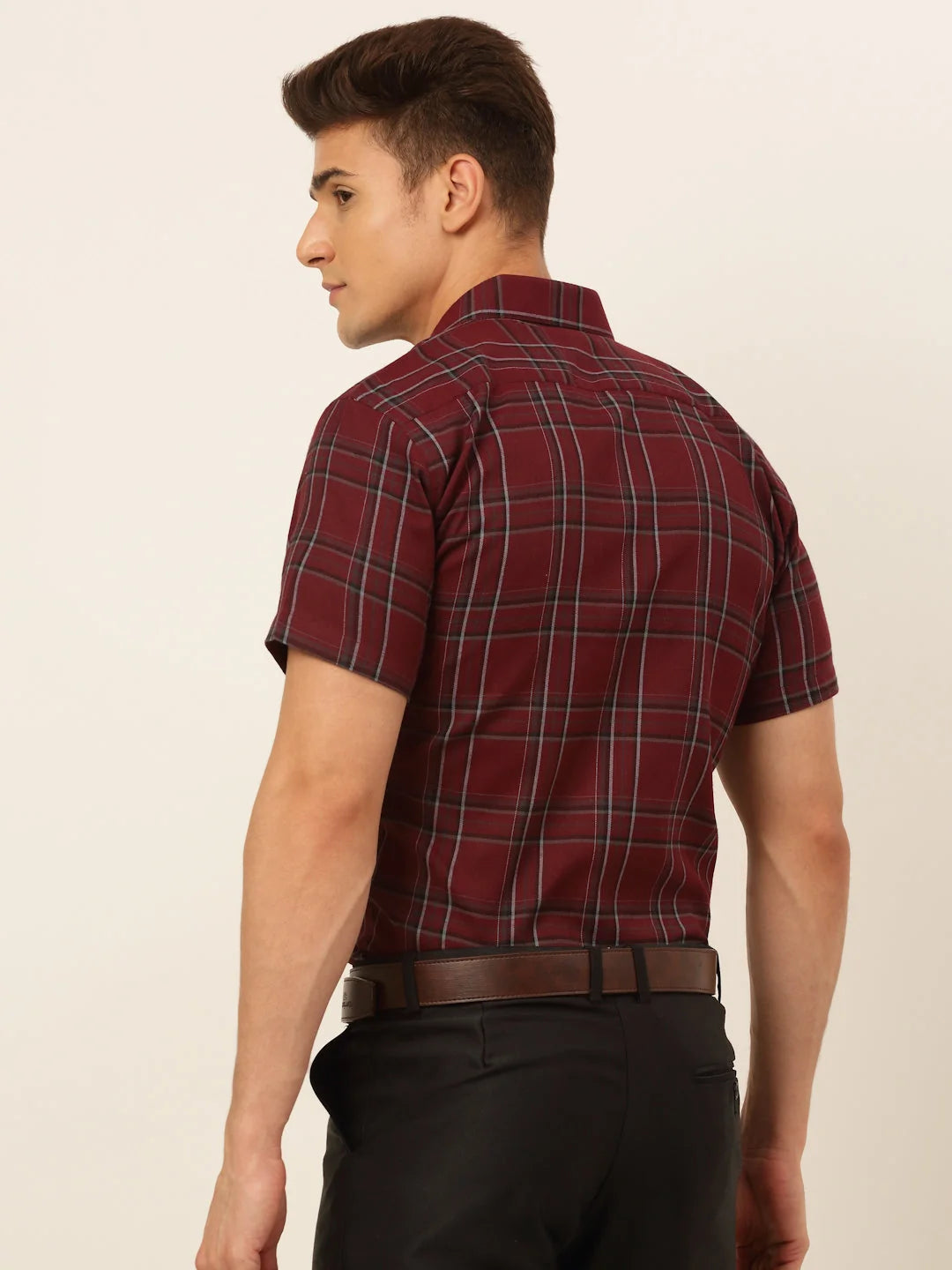 Styled Mens Cotton Checked Formal Shirts- Indian Needle SF-834