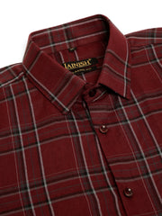 Indian Needle Styled Men's Cotton Checked Formal Shirts-SF-834