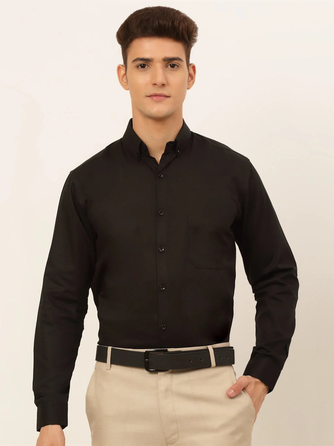Indian Needle Mens Cotton Solid Formal Shirt SF-835 - Shop Now