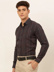 Indian Needle Men's Cotton Checked Formal Shirts-SF-836