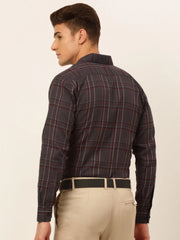 Indian Needle Men's Cotton Checked Formal Shirts-SF-836