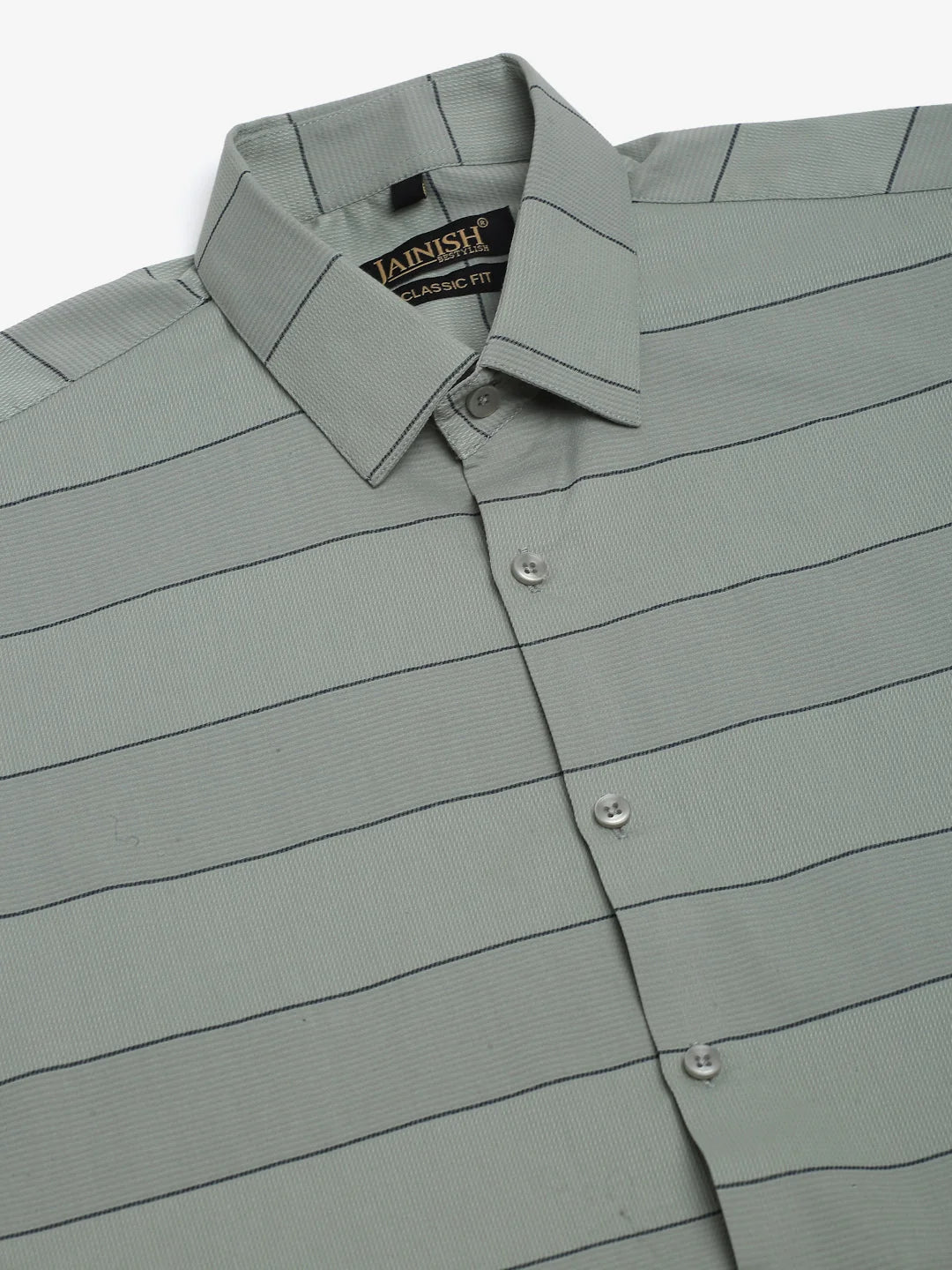 Pista Green Striped Formal Shirts - Stylish Cotton Mens Shirt