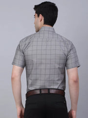 Indian Needle Cotton Half Sleeve Checked Formal Shirts-SF-840